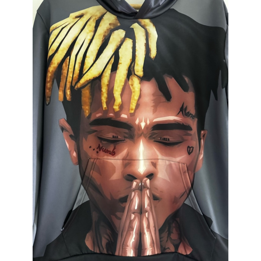 XXXTENTACION Graphic Hoodie Rap Hip Hop Streetwear Pullover - Picture 2 of 11